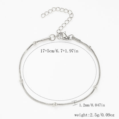 Stainless Steel Bracelet 18K Gold Vacuum Plating Furnace Versatile Simple Everyday Basic Bracelet Color-Preserving Jewelry