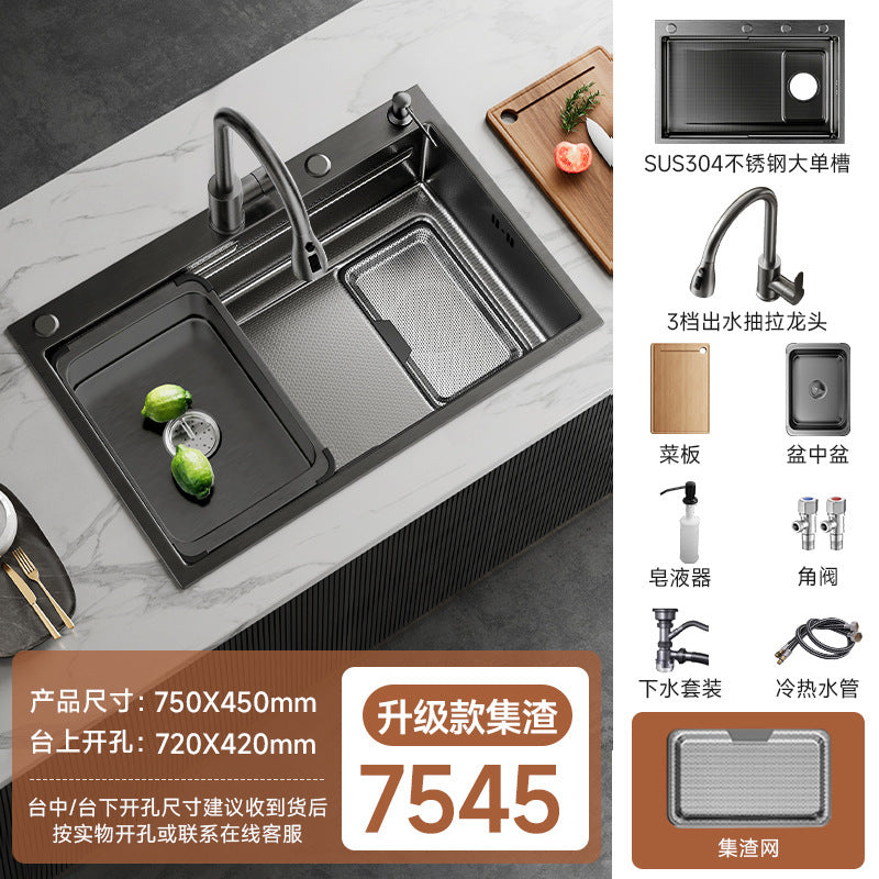 Jomoo Sink Large Single-Slot Kitchen Household 304 Stainless Steel Countertop Undermount Sink Dishwashing Sink Undermount Sink