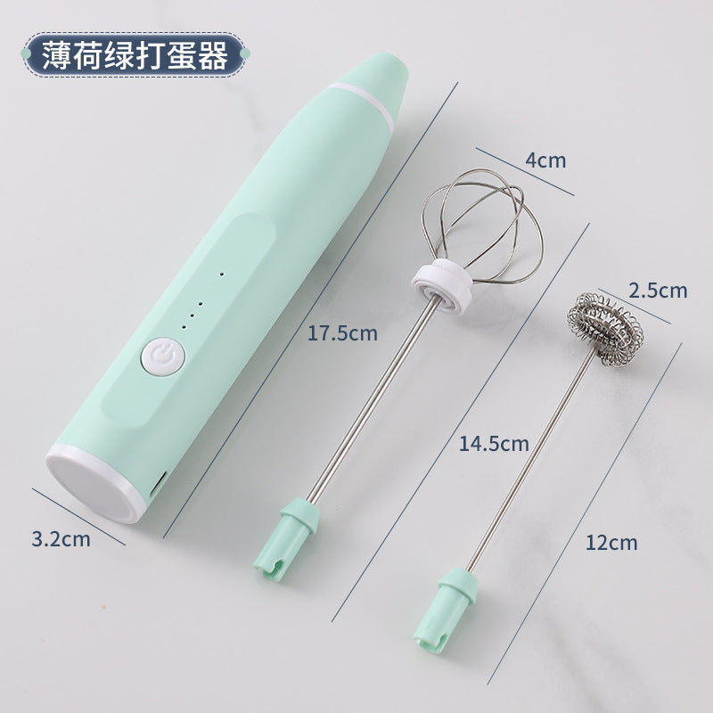 Cross-Border Electric Eggbeater Hand-Held Kitchen Baking Cream Frother Household Mini Milk Coffee Blender