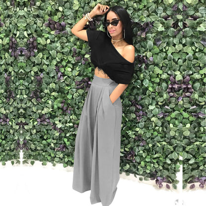 S2018 Hot-Selling Fashion Stylish Flared Pants Wide-Leg Casual Pants Autumn and Winter Wide-Leg Pants 14 Colors Available