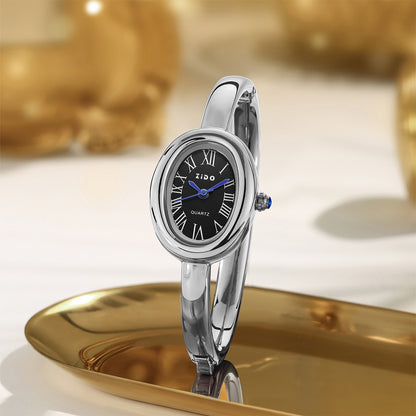Zido New Watch Women's Rose Gold Accessible Luxury High-End Niche Design Oval Bracelet Women's Watch Hot Style