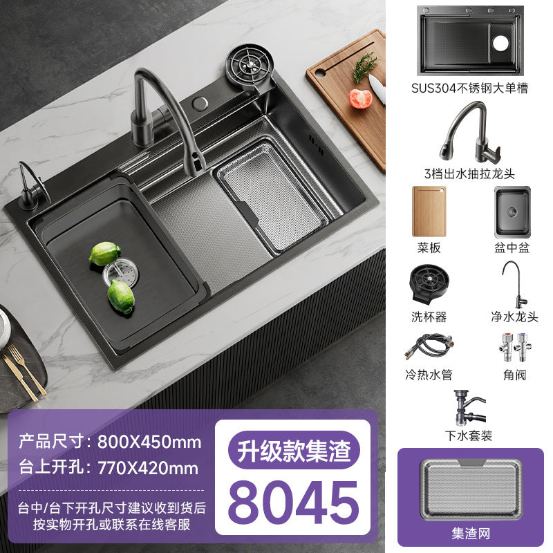 Jomoo Sink Large Single-Slot Kitchen Household 304 Stainless Steel Countertop Undermount Sink Dishwashing Sink Undermount Sink