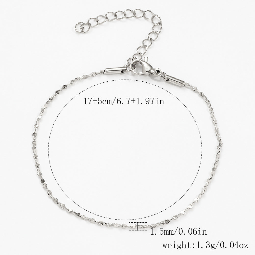 Stainless Steel Bracelet 18K Gold Vacuum Plating Furnace Versatile Simple Everyday Basic Bracelet Color-Preserving Jewelry