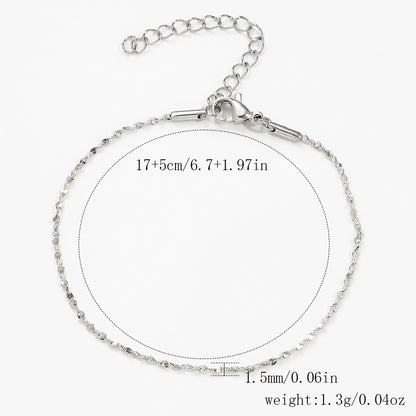 Stainless Steel Bracelet 18K Gold Vacuum Plating Furnace Versatile Simple Everyday Basic Bracelet Color-Preserving Jewelry