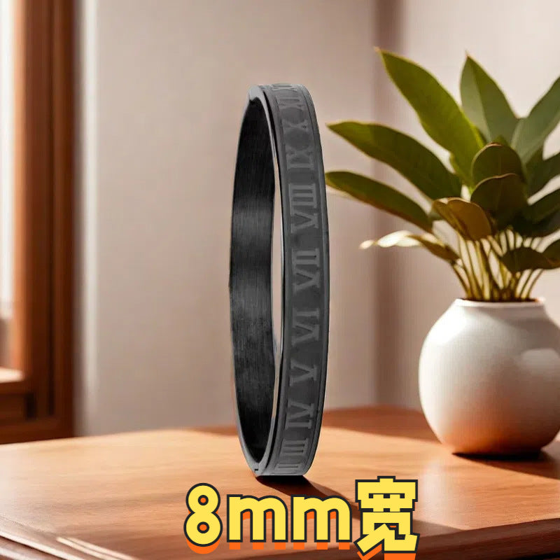 Cross-border Stainless Steel Bracelet Women's High-grade Electroplated Circle Bracelet Diamond Light Luxury Titanium Steel Fashion Jewelry