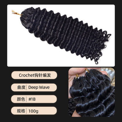 Wig Human Hair Crochet Braided Hair Real Hair Full Head Human Hair Wig European and American Cross-Border Human Hair