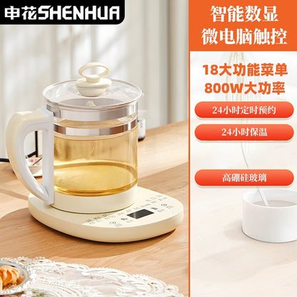 Health Pot Multi-Function Electric Kettle Boiling Water Flower Teapot Office Frying Pot Glass Boiling Flower Tea Foreign Trade Gift