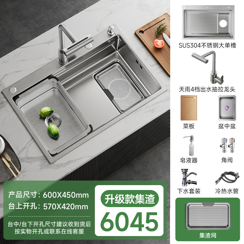 Jomoo Sink Large Single-Slot Kitchen Household 304 Stainless Steel Countertop Undermount Sink Dishwashing Sink Undermount Sink