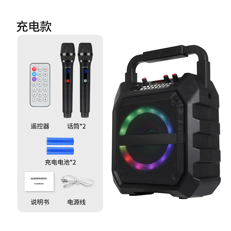 J.I.Y K6S Portable Ktv Bluetooth Speaker + Car Microphone + Wireless Lavalier Microphone