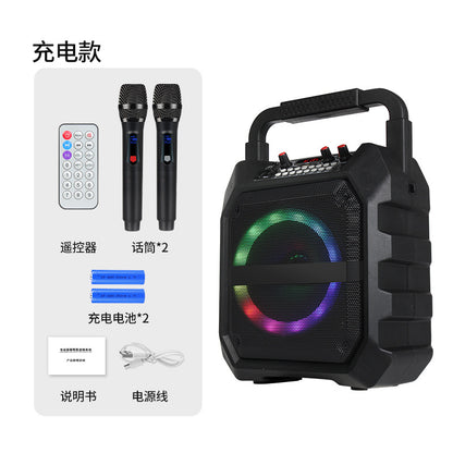 J.I.Y K6S Portable Ktv Bluetooth Speaker + Car Microphone + Wireless Lavalier Microphone