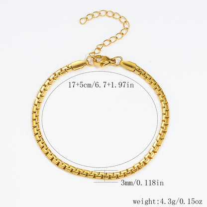Stainless Steel Bracelet 18K Gold Vacuum Plating Furnace Versatile Simple Everyday Basic Bracelet Color-Preserving Jewelry