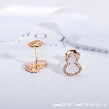 High-End Small Gourd Earrings for Women, Rose Earrings, Chinese Style Light Luxury, High-End, Temperament and Fashionable Earrings