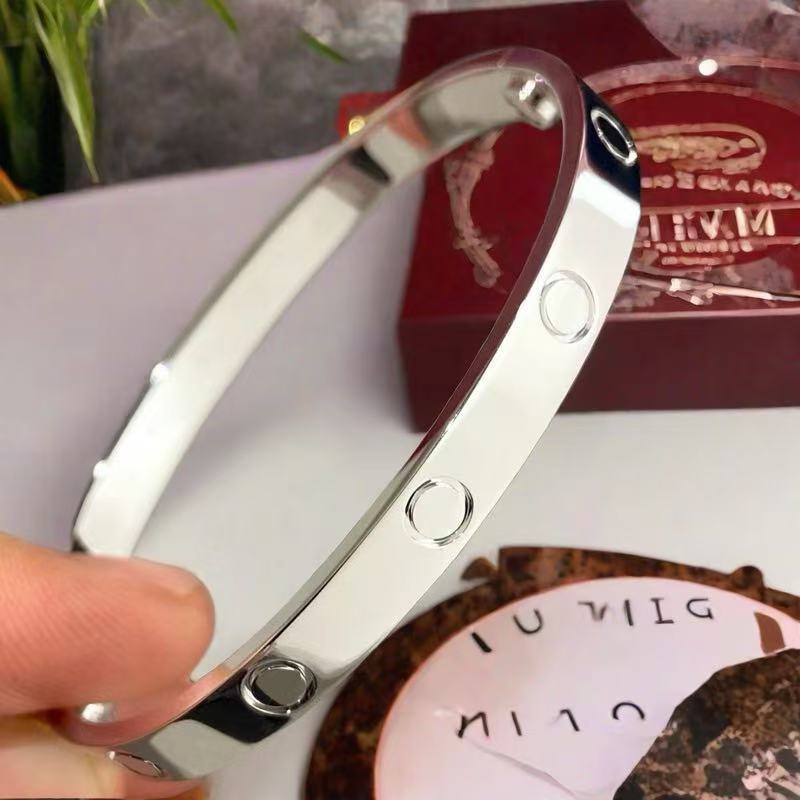 European and American Cross-Border Stainless Steel Bracelet, Titanium Steel Nail Bracelet for Women, Non-Fading, Simple, Versatile, Fashionable and Elegant Bracelet