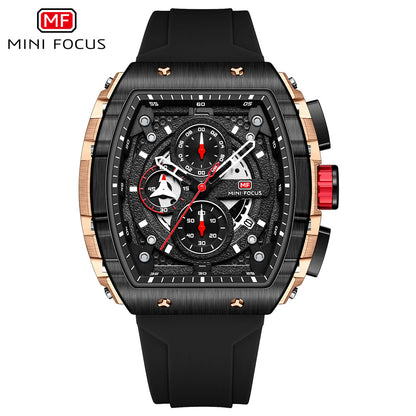 Mini Focus Brand Watch Outdoor Style Barrel Men's Watch Curved Mirror Gradient Cut Out Men's Watch 0399g