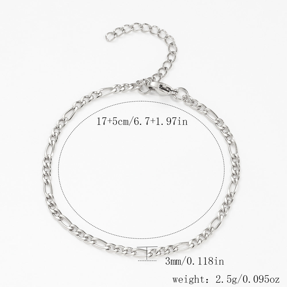 Stainless Steel Bracelet 18K Gold Vacuum Plating Furnace Versatile Simple Everyday Basic Bracelet Color-Preserving Jewelry