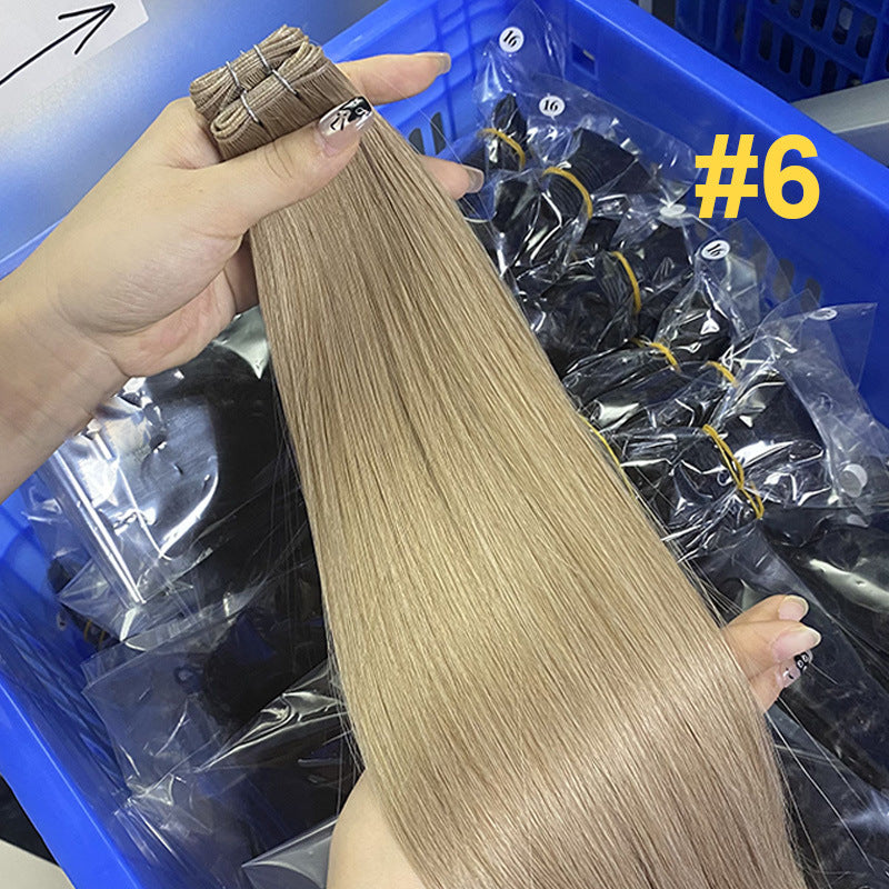 Human Hair Wig Hand Braided Hair Curtain Ladies Human Hair Genius Weft Bundles European and American Cross-Border