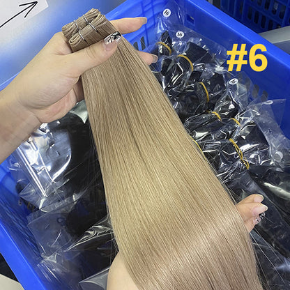 Human Hair Wig Hand Braided Hair Curtain Ladies Human Hair Genius Weft Bundles European and American Cross-Border