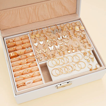 Jewelry Set New Cross-Border Hot European and American Hot Selling Imitation Pearl Alloy Jewelry Set (without Box)