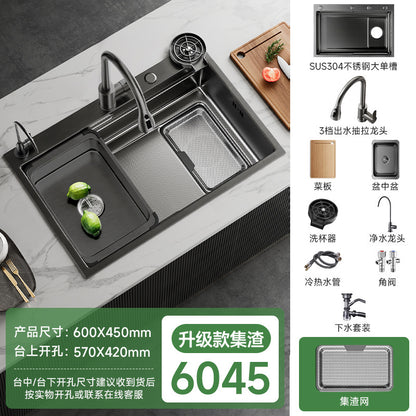 Jomoo Sink Large Single-Slot Kitchen Household 304 Stainless Steel Countertop Undermount Sink Dishwashing Sink Undermount Sink