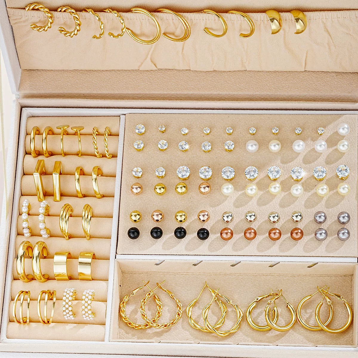 Jewelry Set New Cross-Border Hot European and American Hot Selling Imitation Pearl Alloy Jewelry Set (without Box)