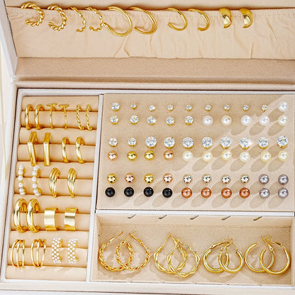 Jewelry Set New Cross-Border Hot European and American Hot Selling Imitation Pearl Alloy Jewelry Set (without Box)