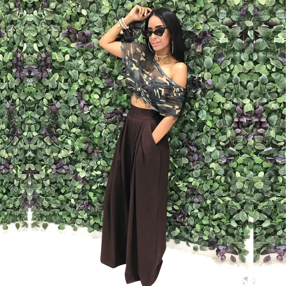 S2018 Hot-Selling Fashion Stylish Flared Pants Wide-Leg Casual Pants Autumn and Winter Wide-Leg Pants 14 Colors Available