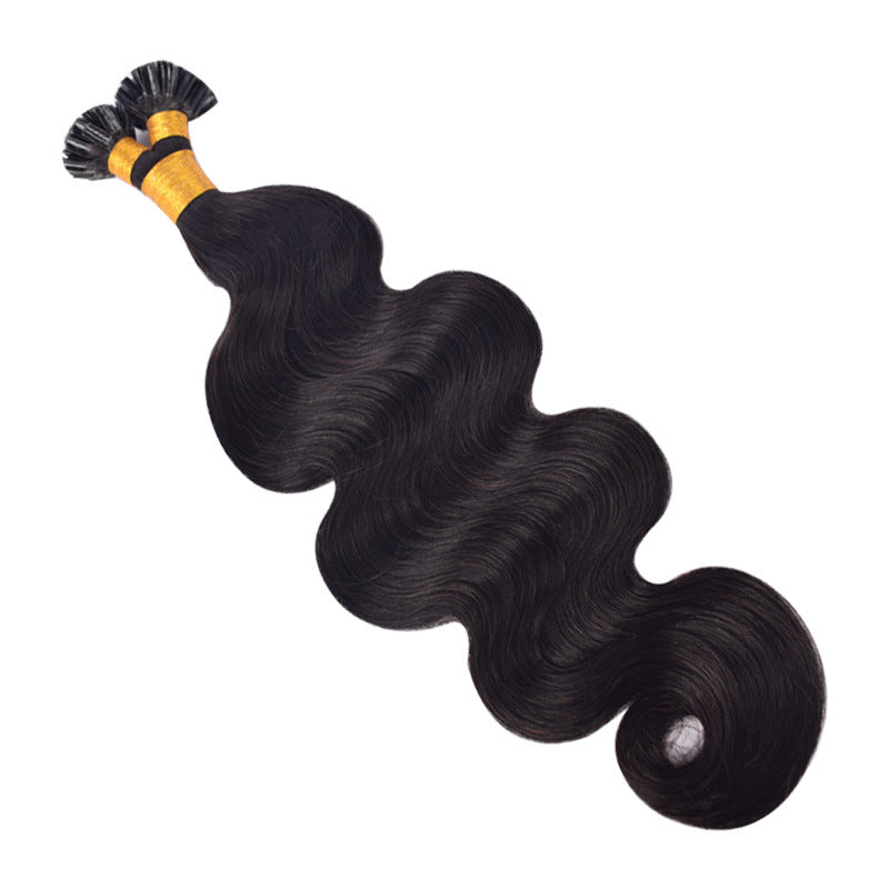 Customized Black Long Straight Wig Human Hair Seamless Hair Extensions U-Tip Hair Natural Color Nail Hair Extensions