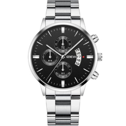 Factory direct sales calendar steel watch men's large dial quartz watch cross-border hot foreign trade men's watches wholesale
