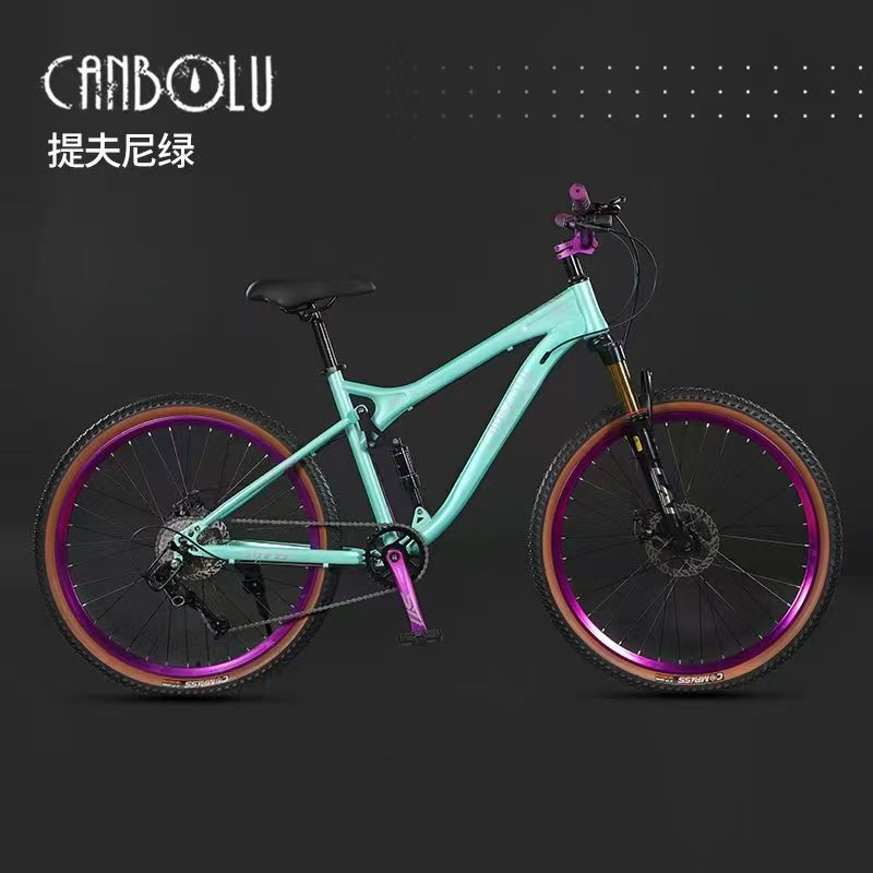 Shock-Absorbing Soft-Tail Mountain Bike Student Bicycle Variable Speed Oil Brake Road Bike Adult Off-Road Men's and Women's Youth Bicycle