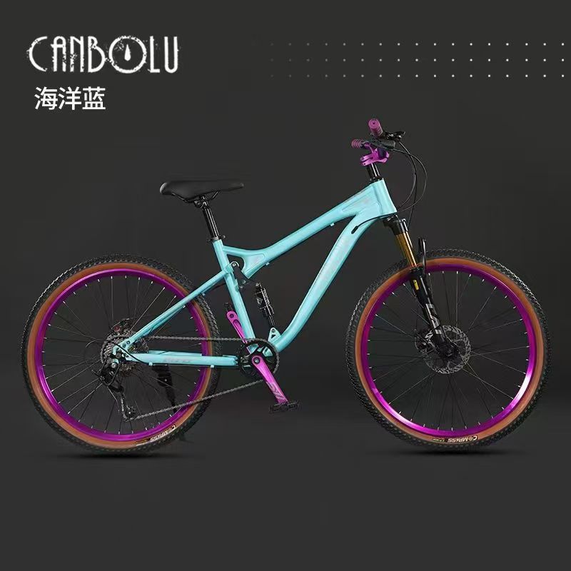 Shock-Absorbing Soft-Tail Mountain Bike Student Bicycle Variable Speed Oil Brake Road Bike Adult Off-Road Men's and Women's Youth Bicycle