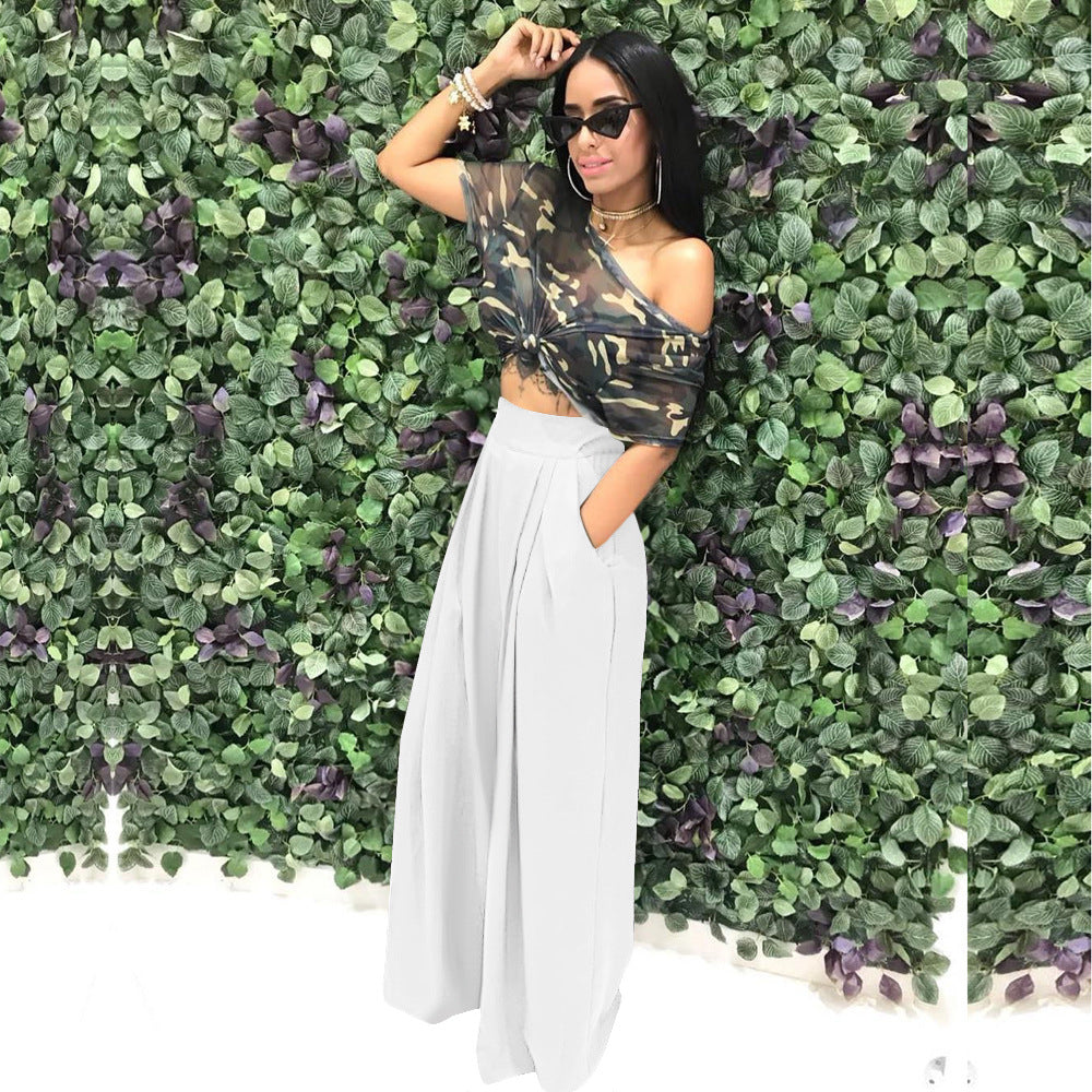 S2018 Hot-Selling Fashion Stylish Flared Pants Wide-Leg Casual Pants Autumn and Winter Wide-Leg Pants 14 Colors Available