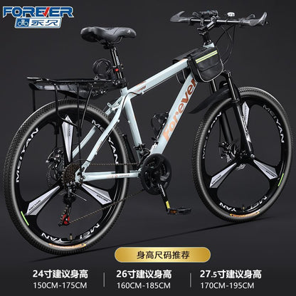 Permanent Aluminum Alloy Oil Disc Bicycle Mountain Bike Men's Variable Speed Adult Teenager Middle School Student Shock Absorbing Road Bicycle