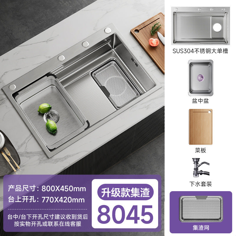 Jomoo Sink Large Single-Slot Kitchen Household 304 Stainless Steel Countertop Undermount Sink Dishwashing Sink Undermount Sink
