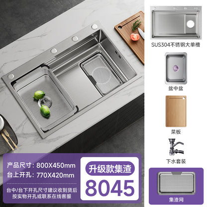 Jomoo Sink Large Single-Slot Kitchen Household 304 Stainless Steel Countertop Undermount Sink Dishwashing Sink Undermount Sink