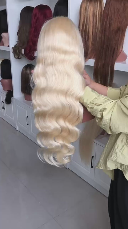12A Blonde 613 Body Wig 13 4 Lace frontal Virgin human hair