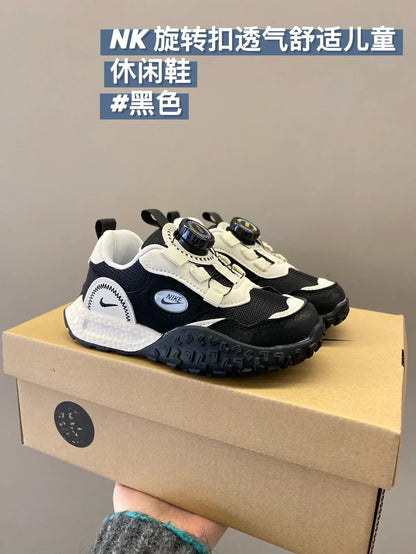 旋转纽扣透气舒适一脚蹬儿童休闲运动鞋新款童鞋A136 收藏
